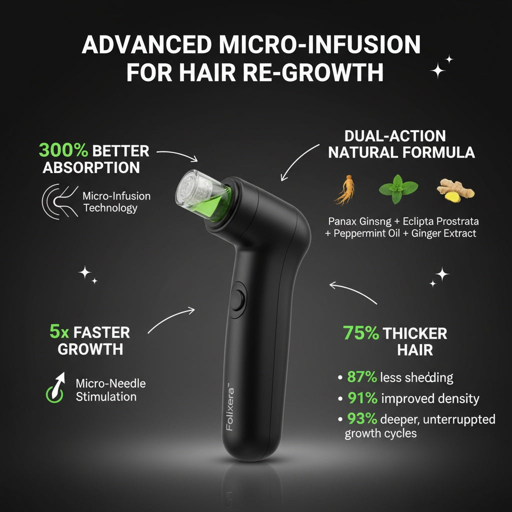 Folixera™ — Advanced Micro-Infusion Kit + Botanical Serums That Target Hair Loss at the Source